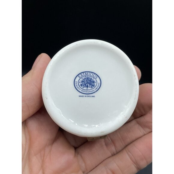 Eximious Trinket Box England Christmas Carolers Porcelain Round - Picture 4 of 7